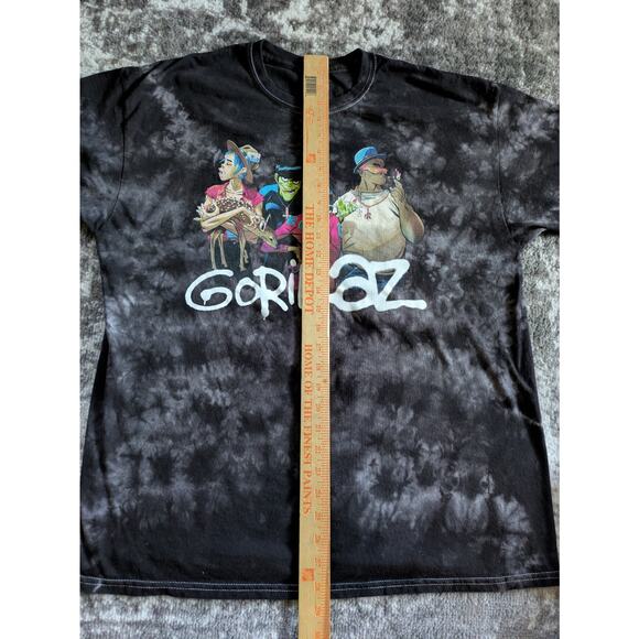Vintage Gorillaz Tie-Dye Graphic Cartoon Band Print T-Shirt, Black - XL - Picture 8 of 9